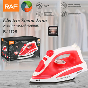 Electric Steam Iron Vertical Steaming Ceramic Soleplate Thermostat Controlled Continuous Staem 1200w - Product Image 2