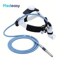 Lampe frontale chirurgicale à fibre optique LED Medeasy avec câble de guidage lumineux Wolf de 2 m pour examen dentaire, vétérinaire et ORL