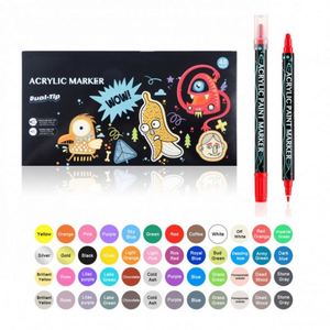 Marcadores de Pintura Acrílica Personalizados Bw-dd6, Bajo MOQ, Doble Punta, Punta Fina, Múltiples Colores, Cuerpo Redondo/Hexagonal/Triangular - Product Image 1