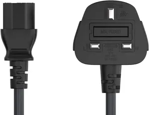 BS TUV UK zu IEC C13 1,8 m 0,75 mm2 1 mm2 1,5 mm2 13 A Stromkabel Kabel elektrischer Verlängerungskabel