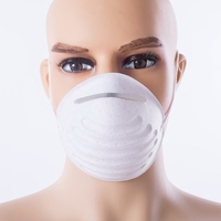 Masque jetable de protection contre la poussière de chantier et la peinture, 1 pli, en forme de coupelle, en tissu non tissé thermofusible