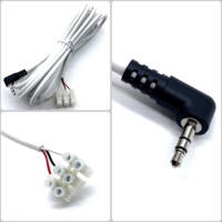 Kabel Harness Audio 90 Derajat 3.5mm TRS Stereo Male Plug ke Terminal Quick Connect 3 Posisi 24AWG 2 3 4 Core