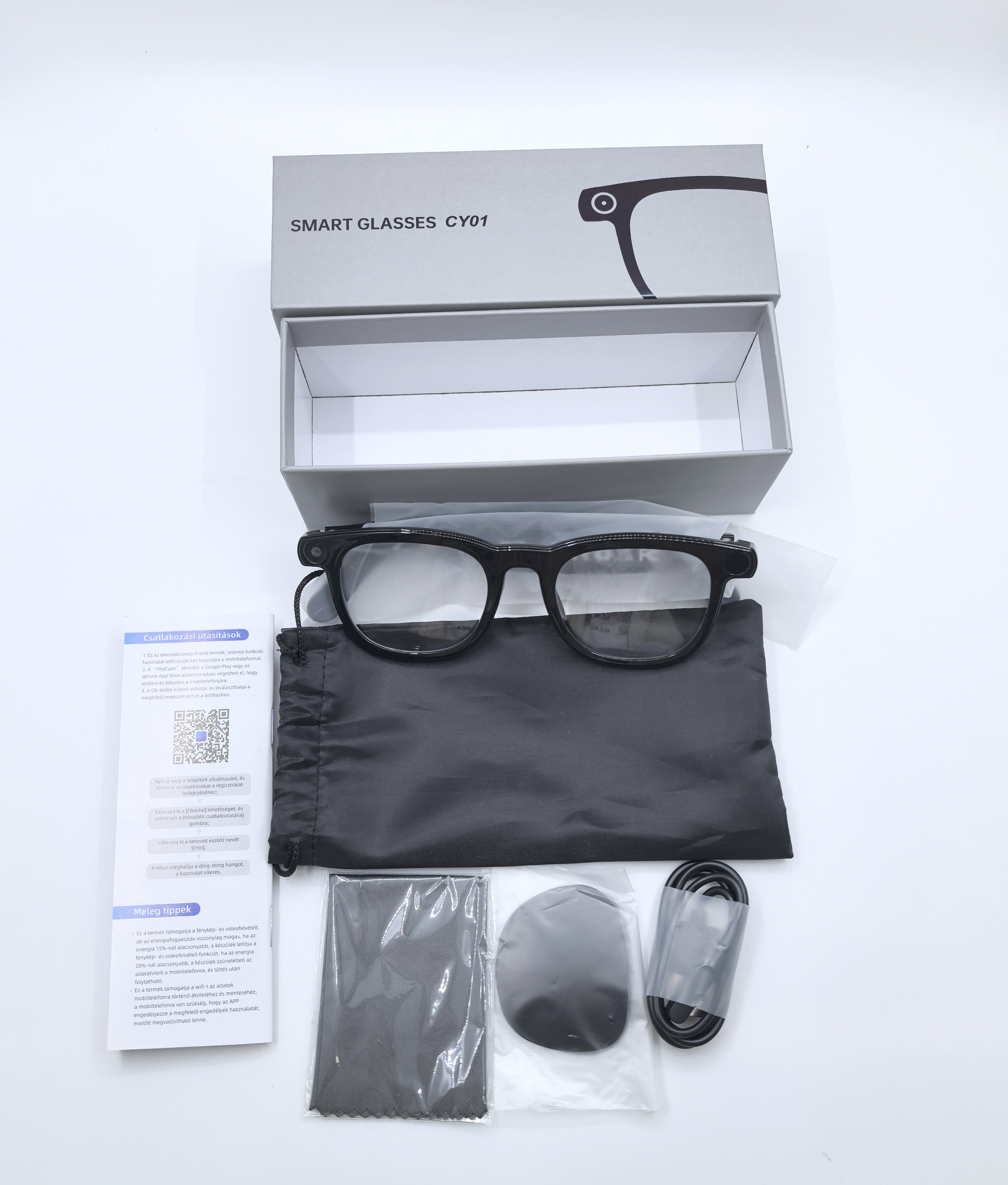 CY01 IPX-5 Waterproof 1080p HD Camera Smart Glasses 800W AI Translation Object Recognition Real-time Conversation Calling Music