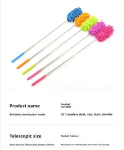 Plumero de plumas con mango largo retráctil, herramienta de limpieza manual para el hogar, eliminación electrostática de polvo, reemplazo de plumas para Navidad - Product Image 4