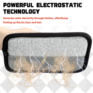 Gants électrostatiques réutilisables en velours respirant pour le nettoyage et le toilettage des animaux, double face, pour chats et chiens - Product Image 2