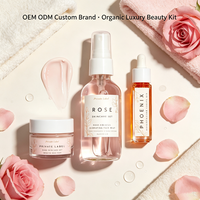 Perawatan Kulit Alami Mawar Hibiscus Label Pribadi Set Perawatan Wajah Melembapkan Mencerahkan Kit Perawatan Wajah Organik Set Perawatan Kecantikan Wajah Kit Kecantikan