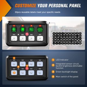 8 gang chuyển đổi bảng điều khiển hệ thống tự động thay đổi độ sáng màu xanh lá cây LED Pod 12V mạch điều khiển Relay cầu chì dây nịt dây điện điều kiện mới cho xe ô tô - Product Image 5