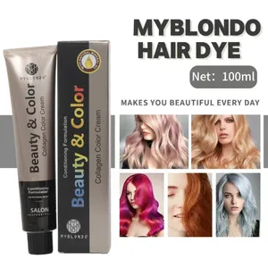 MYBLONDO低アンモニアパーマネント有機ヘアカラー染料100ml工場バルク卸売無料サンプル用