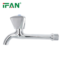 IFAN fournit de longs robinets et robinets à poignée triangulaire robinet de roue 1/2 ''robinets de salle de bain à noyau en plastique pour eau froide