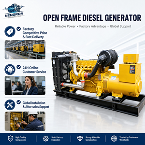 Générateur diesel portable Nengron 30KW Prime, châssis ouvert, <span class=keywords><strong>chantier</strong></span> de construction, 50/60Hz, haute qualité, 1500/1800 tr/min, petit générateur - Product Image 2