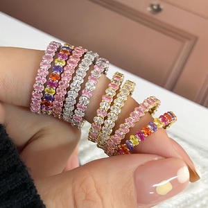 Anillos de Banda Ovalados de Eternidad con Circonita Cúbica Brillante, Chapados en Oro de 18K, Precio de Fábrica, Venta al por Mayor, Regalo para Mujer - Product Image 5