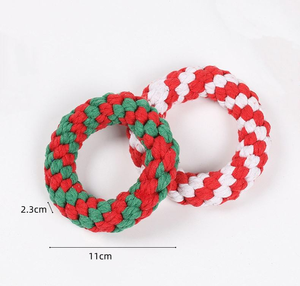 Kangdarpet Wholesale Donut-Shaped Cotton <b>Dog</b> Chew Toy - Durable Rope Interactive Play Toy, <b>Christmas</b> Themed Chew Toy - Product Image 2