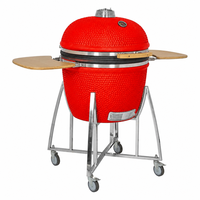 Barbecue Kamado SEB certifié FDA, 29 pouces, en céramique rouge mat, pour fumoir au charbon de bois, idéal pour l'extérieur et le jardin, vente en gros pour distributeurs