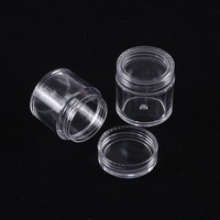 Botol Wadah Kosmetik Plastik Transparan Bulat 10 ml 10g 10 Gram untuk Gel Kuku, Bubuk Glitter, dan Lainnya