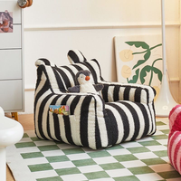 Canapé pliable pour enfants en gros, petit fauteuil pour bébé à rayures rouges, canapé en mousse souple pour tout-petits, pour la maison