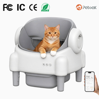 Bac à litière autonettoyant pour chat 65L, Bac à litière intelligent automatique avec contrôle par application, contrôle des odeurs et anti-pincement pour plusieurs chats