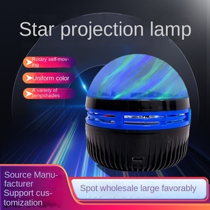 โคมไฟสร้างบรรยากาศแบบคลื่นน้ำแบบหมุนได้สำหรับรีโมทคอนโทรลชาร์จไฟ USB สำหรับการถ่ายทอดสดในห้องนอนข้างเตียงตอนกลางคืน - Product Image 3