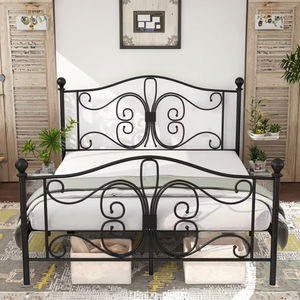Кровать-платформа Homerich Modern Black из кованого железа, регулируемая, прочная, размер <span class=keywords><strong>Twin</strong></span>, с возможностью выбора цвета, для спальни - Product Image 2