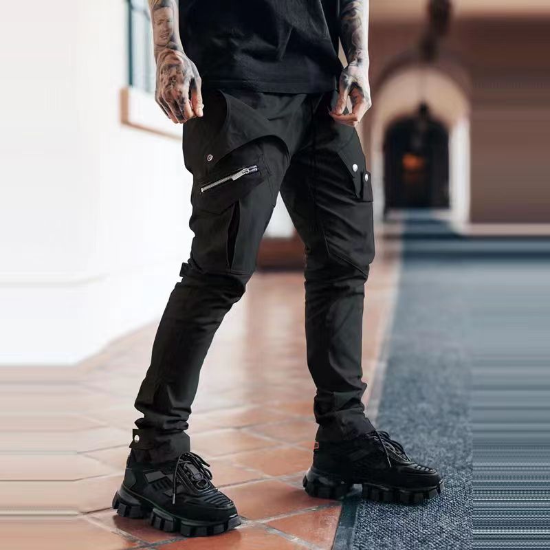 Track Pants Mens Cargo Pants With Zipper Pockets Black Cargo Mens