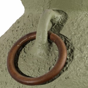 Vaso da terra moderno in ceramica verde con anelli in legno per l'arredamento del soggiorno - Product Image 6