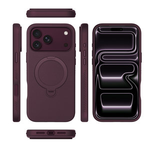 360 °   Étui de téléphone magnétique <span class=keywords><strong>avec</strong></span> béquille rotative pour iPhone 18 Pro, <span class=keywords><strong>coque</strong></span> <span class=keywords><strong>en</strong></span> TPU+PC <span class=keywords><strong>avec</strong></span> dos <span class=keywords><strong>en</strong></span> tissu sergé, protection antichoc - Product Image 6
