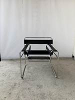 Fauteuil de salon classique de style Bauhaus, fauteuil d'appoint en acier tubulaire