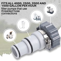 4er-Pack korrosionsbeständige Kunststoff-Pool-Schlauchadapter 1,5 Zoll 1,25 Zoll Verbindungsklemme Unterlegscheibe für Intex-Gewindepumpen und Aufstellpools