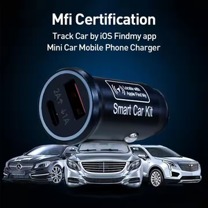 Mfi IOS Find My pelacak lokasi waktu nyata yang kompatibel dengan kontrol aplikasi untuk kendaraan dan mobil-adaptor USB Tipe C mobil Port Ganda - Product Image 3