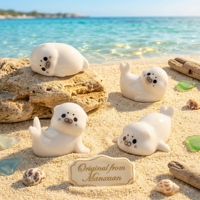 Figurine miniature vibrante en résine blanche effet neige, thème sirène et coucher de soleil, tendance 2026, pour décoration de bureau, vente en gros
