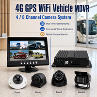 Système de caméra MDVR pour camion et bus, écran 7 pouces, moniteur à écran partagé, options 4/8 canaux, vision nocturne, GPS, GSM, WiFi, 12-24V, véhicule