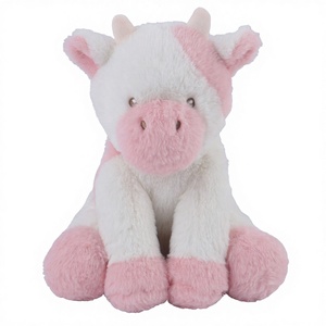 D KING <span class=keywords><strong>Peluche</strong></span> Vache Ponderée, Adaptée au Micro-ondes, Douce et Chaude, Rembourrée en Coton PP, Confort de Sommeil pour Enfants et Adultes, Maille Brodée - Product Image 1
