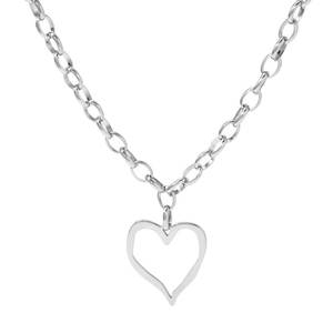Dainty 14k 18k PVD Gold Plated 316L Stainless Steel Women's Charm <b>Necklace</b> Fine Jewelry Big Heart <b>Statement</b> <b>Necklace</b> For Women - Product Image 5