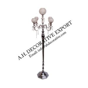 Chandeliers en métal à 5 bras faits à la main, candélabres de Noël personnalisables, centres de table, bougeoirs de mariage - Product Image 1