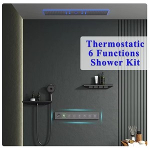2025 Tik Tok Plafond 36*12Inch Regen & Waterval Led Douchekop Met Muzieksysteem Badkamer Thermostatische Led Douchekraan Set - Product Image 2