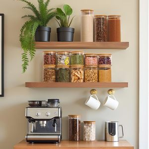 Eco-friendly High Borosilicate Glass Kitchen Pasta <b>Storage</b> Jar Bamboo Lid Moisture-Proof Dustproof Light <b>Weight</b> Food Container - Product Image 4