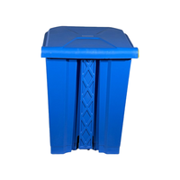 Conteneur à déchets mobile d'extérieur 60L, poubelle de tri avec pédale