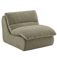 Canapé compact vert en chenille, une place, dossier ergonomique profilé, rembourrage moelleux, base antidérapante, emballage sous vide compressé