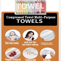 Mini Compressed Towels Disposable Cotton Soft, for Travel Home Outdoor Activities Individually Packaged Face Towels