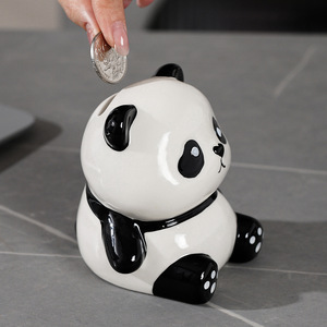 Hucha de cerámica con forma de panda, sentado y acostado, caja de dinero de dibujos animados para decoración del hogar, regalo para niños - Product Image 3