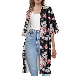 Vêtements d'extérieur pour femmes Cardigan coupe ample à manches moyennes châle de plage thème Halloween imprimé gothique motif fantôme de dessin animé - Product Image 3
