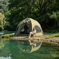 Tente Dôme Gonflable Professionnelle 4,5m en Toile de Coton TC 210g Imperméable pour Glamping Quatre Saisons Résistante aux UV Montage Rapide OEM