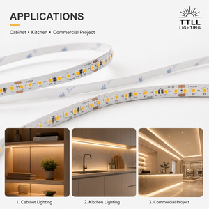 Tira de Luces <span class=keywords><strong>LED</strong></span> SMD 2835 de 12 V 24 V, 120 <span class=keywords><strong>LED</strong></span>/m 240 <span class=keywords><strong>LED</strong></span>/m, Cinta <span class=keywords><strong>LED</strong></span> Flexible para Gabinetes, Cocinas, Iluminación de Proyectos Comerciales - Product Image 3