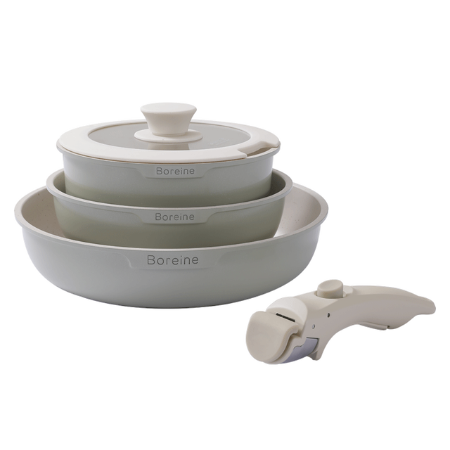 Easy to Storage Detachable Handle Cookware Set Cooking Pot Set Non-stick Cookware