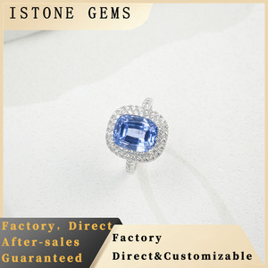 Bague pour femme en argent S925 plaqué rhodium avec saphir classique - Product Image 6