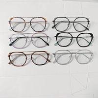 Monturas de Gafas de Titanio Puro Poligonal al por Mayor, Gafas Ópticas de Titanio Delgadas Multicolor para Prescripción, Stock a Granel