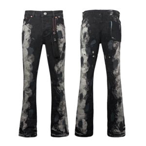 Men's Vintage Flare Jeans Mid Waist Eco-Friendly High Quality Streetwear <b>Stretch</b> <b>Denim</b> - Product Image 1