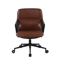 Fauteuil de Direction Exécutif en Cuir Moderne de Luxe à Dossier Bas, Réglable en Hauteur, avec Fonction de Refroidissement, pour Bureau à Domicile – Idéal pour Dirigeants, Managers et PDG