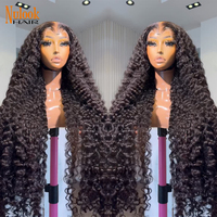 Peluca de Cabello Humano Rizado Natural Indio Birmano de 10-40 Pulgadas, 250% de Densidad, 13X6, Ondulado Profundo, Transparente, con Encaje Frontal