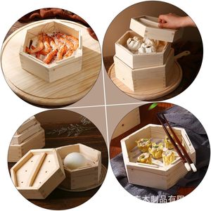 Nuevo vaporizador de madera, forma hexagonal, vaporizador de bambú, estilo antiguo, caja para sushi. - Product Image 3