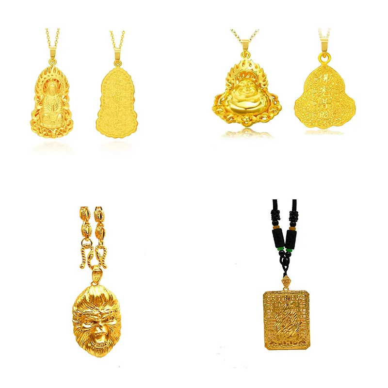 New Vietnamese gold pendant necklace gold jewelry men women cross-border micro-heating Pin Pendant